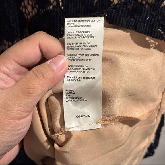 Free People Women's Size 6 Black Dangerous Love Plunge V-Neck Lace Mini Dress - Picture 6 of 8